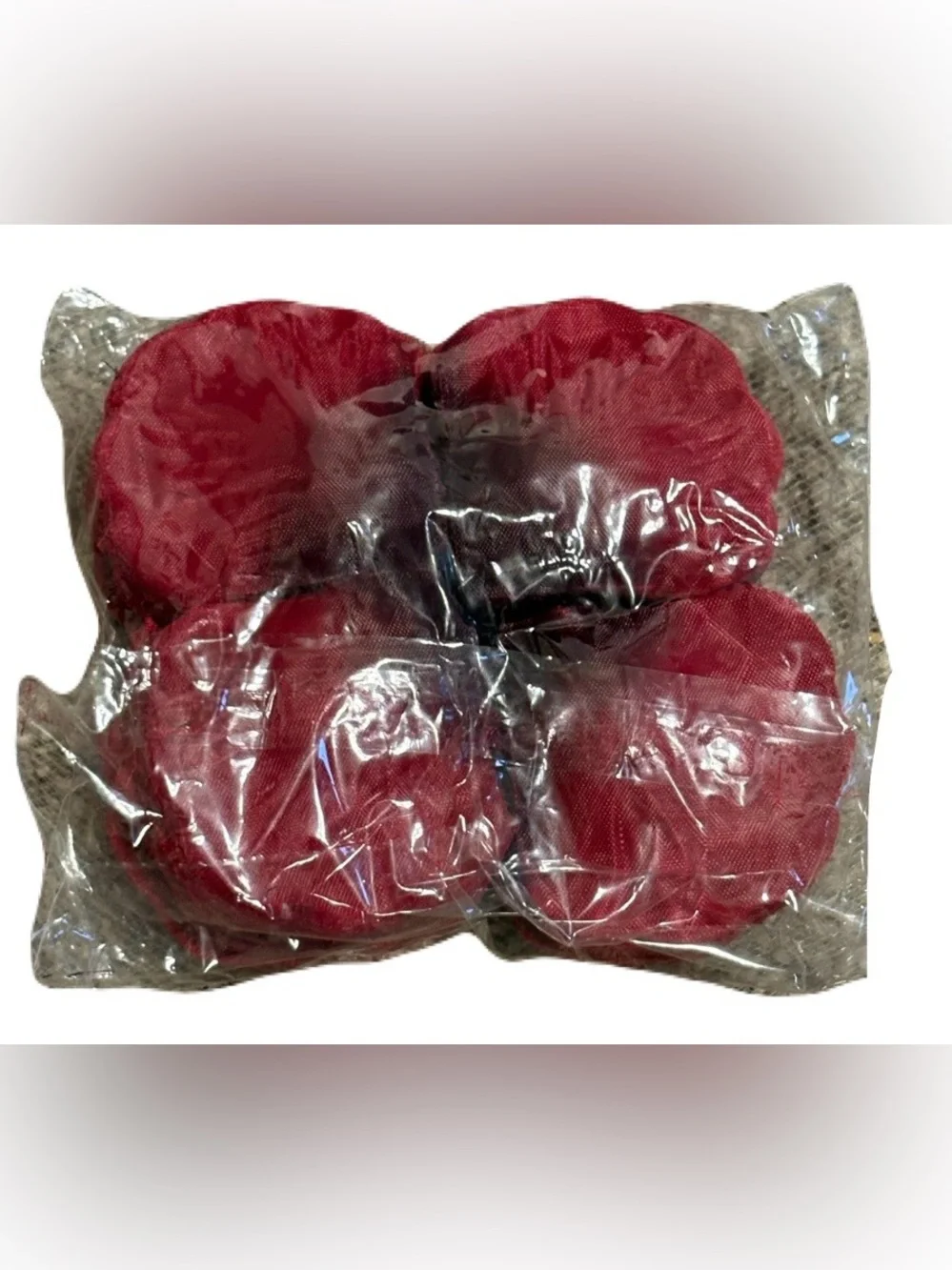 4 Mini Wooden Basket + Red Flower Petals
